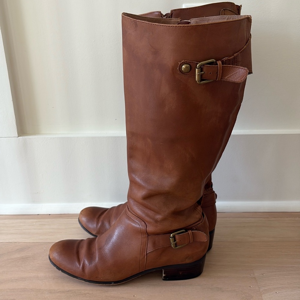 Women's Corso Como Extended Calf Tan Riding Boots 9.5